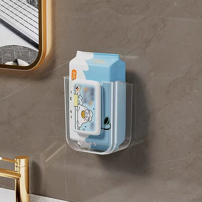Tissue Box Bathroom Non Perforated Wall Mounted Wet Tissue Storage Box with Large Opening and Strong Load-Bearing Capacity